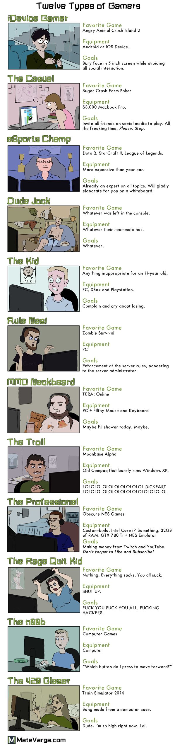 12 Types of Gamers